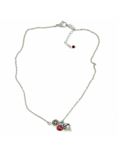 Collier ras de cou argenté Oralya