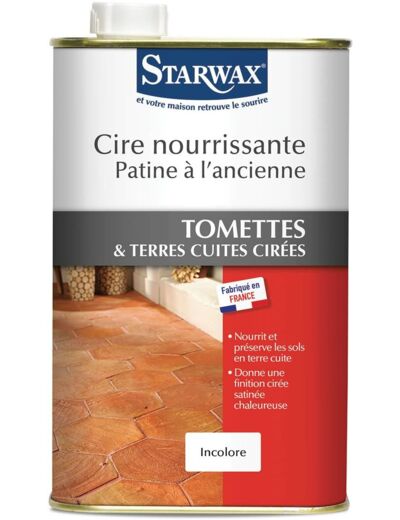 Cire patine à l'ancienne rouge pour sols en tomettes 1L