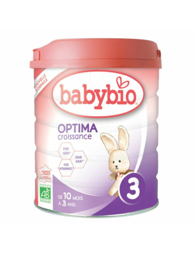 Optima 3 Croissance Lait En Poudre De 10 Mois A 3 Ans 800g Babybio