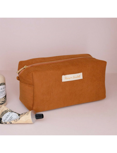 Maison Scarlett Charlotte Trousse De Toilette L En Velours Côtelé Camel