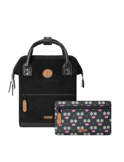 Cabaïa Small Brighton Sac à Dos 10,5" Velours Noir