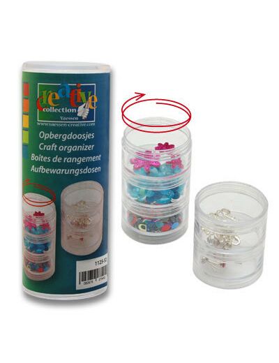 Lot de 5 Boites de rangement rondes en plastique