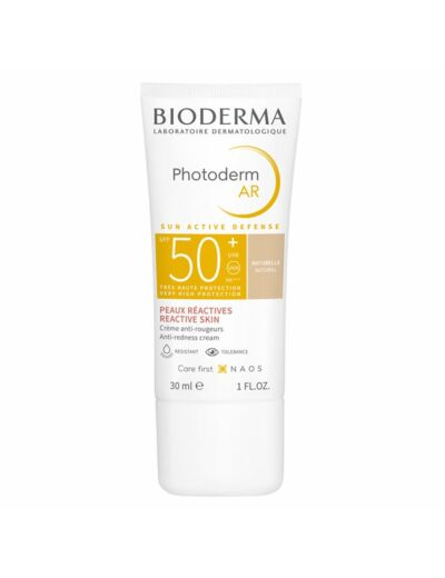Crème teintée anti-rougeurs SPF50+ 30ml Photoderm AR Peaux réactives Bioderma