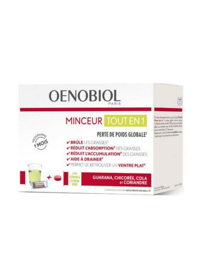 Tout En 1 30 Sticks + 60 Comrprimes Minceur Oenobiol