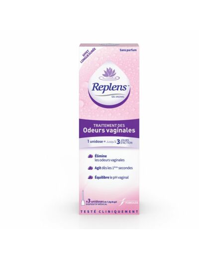 Gel traitement des odeurs vaginales x3 unidoses de 7,8g Sans parfum Replens