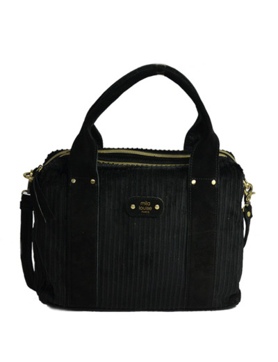Mila Louise Mapa VFR1 Sac Business 2 Compartiments Velours Noir