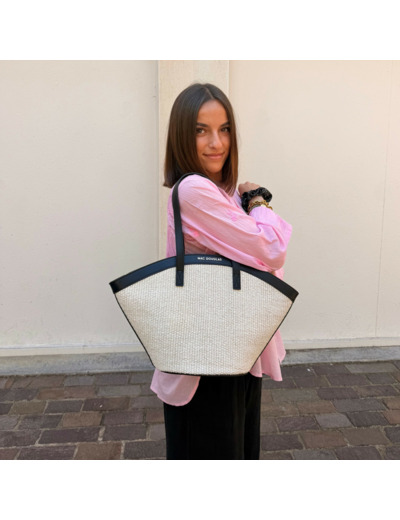 Sac Mac Douglas beige et noir, Tressé, Chic & Tendance