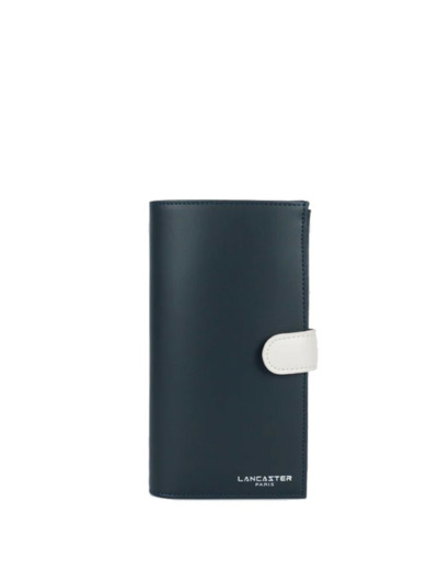 Lancaster Constance Tout en Un et Porte chéquier 137-16 Bleu Foncé - Ecru