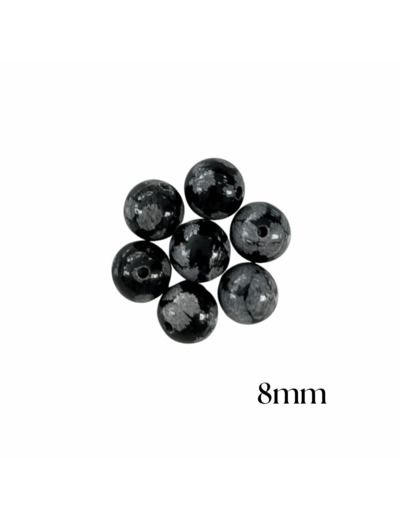 PERLES OBSIDIENNE MOUCHETÉE