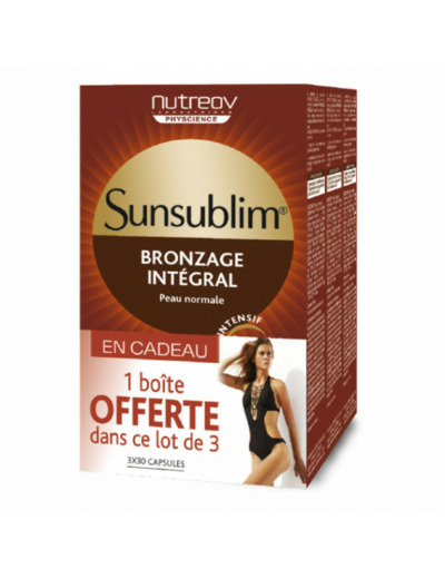 Bronzage Integral 3x30 Capsules Sunsublim Préparateur peau normale Nutreov