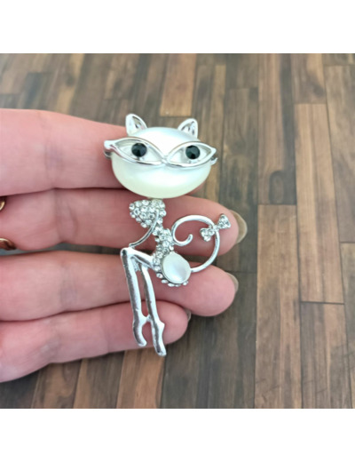 Broche Chat à lunettes