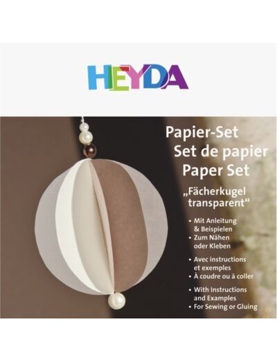 Set de papier-boule en éventail - Boule transparente