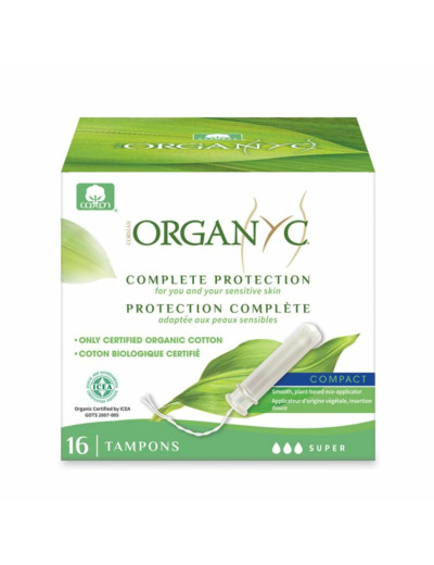 Tampon Applicateur 100% coton Bio Super x16 Organyc