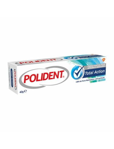 Creme Fixative Pour Appareils Dentaires Total Action 40g Polident
