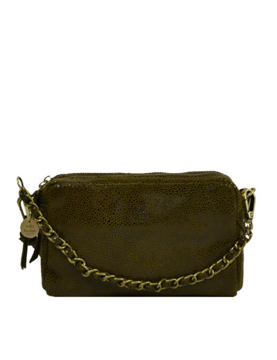 Mila Louise Mama XS BB Petit Sac Trotteur Cuir Résille Kiwi