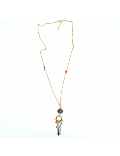 Collier pampilles bleu Zeline