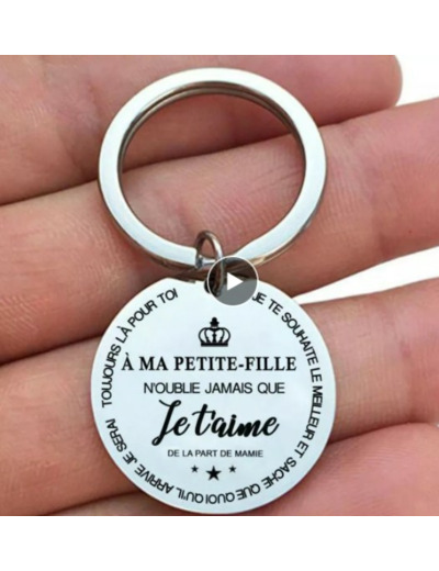 Porte-clés "A ma petite fille" de la part de mamie