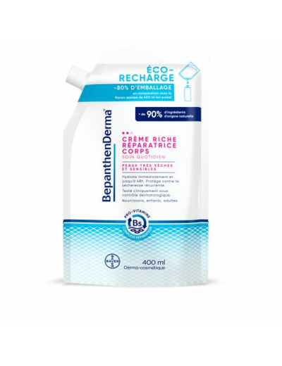 Crème Riche Réparatrice Corps Eco-Recharge 400ml Bepanthen