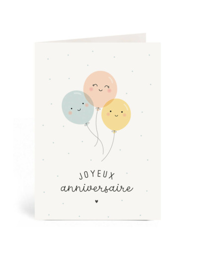 Carte doube Joyeux Anniversaire