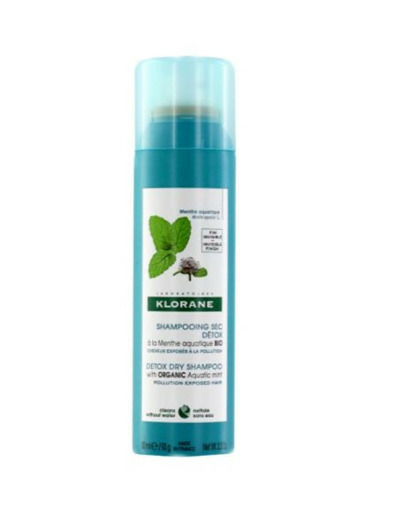 Shampooing sec Detox 150ml Menthe Aquatique Cheveux exposés à la pollution Klorane