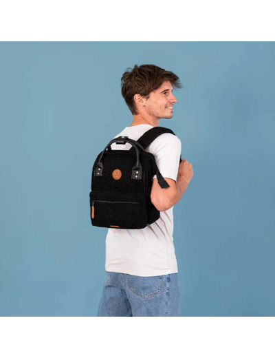 Cabaïa Small Dhaka Sac à Dos 10,5" Fourrure Noir