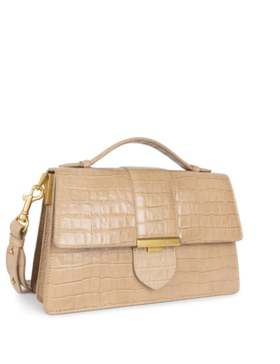 Lancaster Croco Ily Grand Sac A Main Cuir Croco 531-014 Naturel