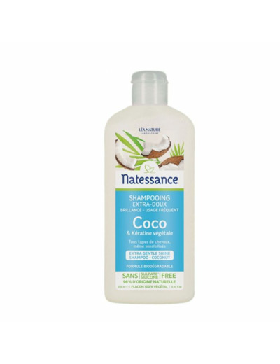 Shampooing Et Keratine Vegetale Tous Types De Cheveux Et Sensibilises 250ml Coco Natessance