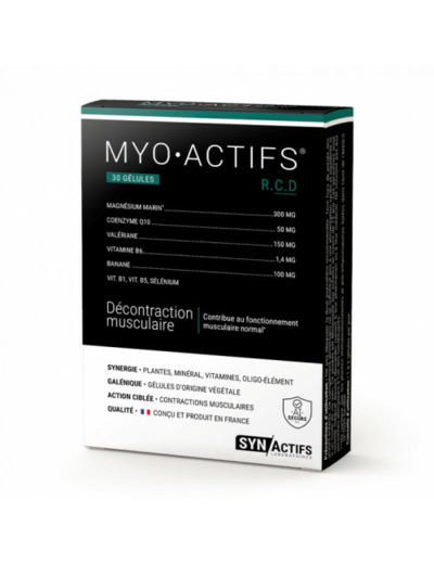 Myoactif 30 gélules Décontraction musculaire Synactifs