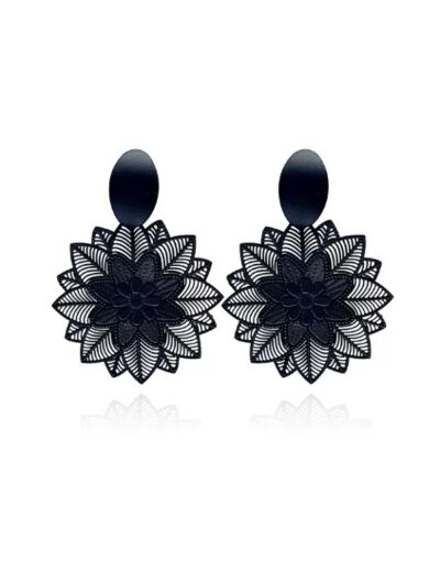 Boucles d'oreilles métal noir