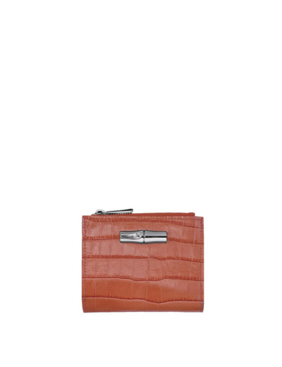 Longchamp Roseau Style Croco Portefeuille Corail