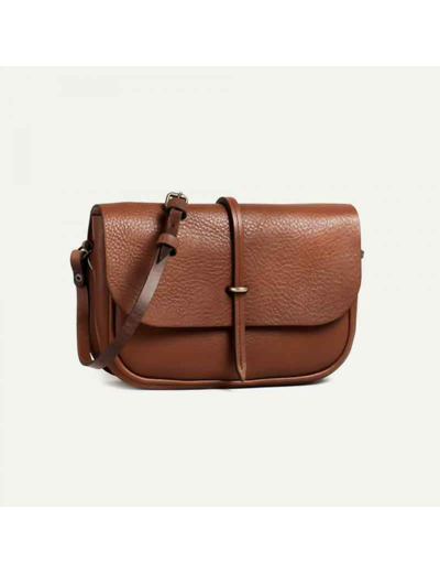 Bleu de Chauffe Petit Sac Postier Pastiche Brun Ambré