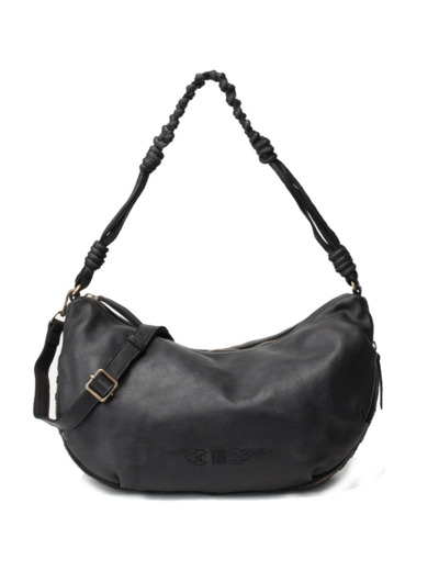 Biba Niland Sac Hobo NIL1L en cuir noir