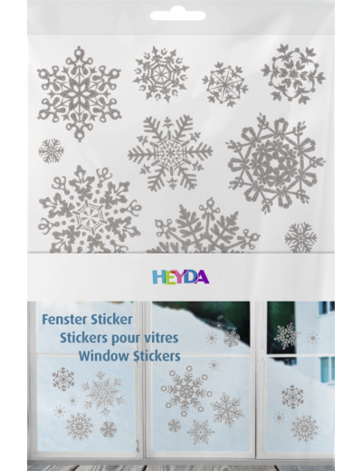 Stickers pour fenêtres "Flocons" - Argent