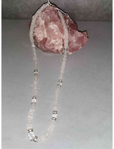 Collier cristal de roche création qualité extra 50cm