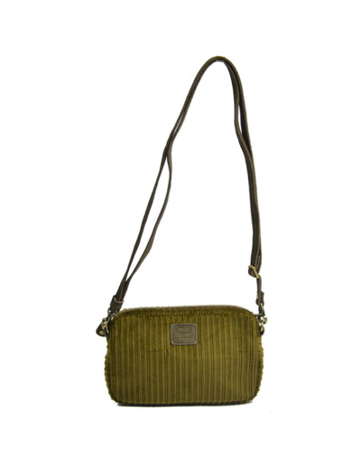 Mila Louise Trotty VFR1 Mini Sac Trotteur Velours Fumé Kaki