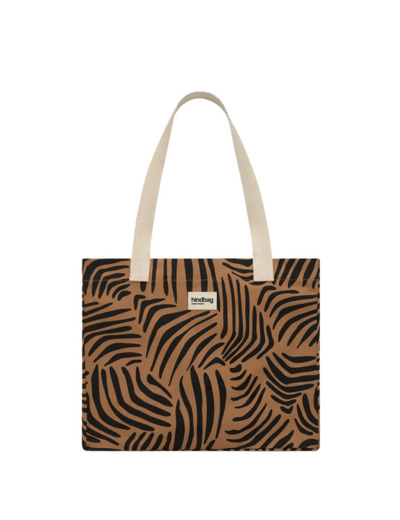 Hindbag Claude Grand Sac Cabas En Coton Bio Zèbre Cannelle