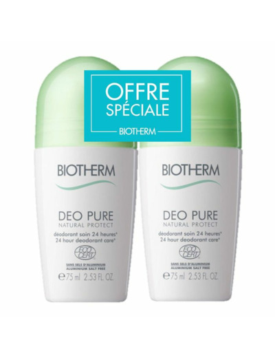 Deodorant Natural Protect 24h 2x75ml Deo Pure Biotherm
