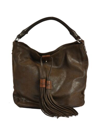 Berthille Hermine Sac Shopping Cuir Vieilli Marron