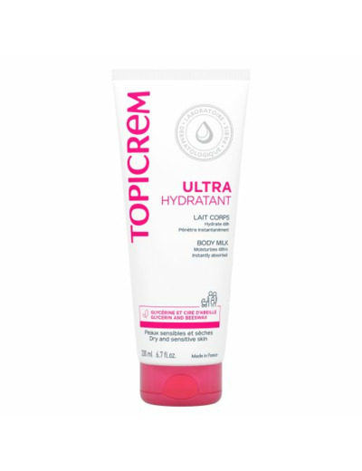 Lait Corps 200ml Ultra-Hydratant Peaux Sensibles Et Seches Topicrem