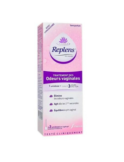 Gel traitement des odeurs vaginales x3 unidoses de 7,8g Sans parfum Replens