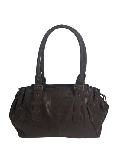 Farfouillette Sac Shopping Effet Brillant Moka
