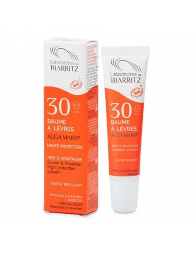 Baume à lèvres SPF30 Bio Haute protection Mer et Montagne 15ml Soins Solaires Laboratoires De Biarritz