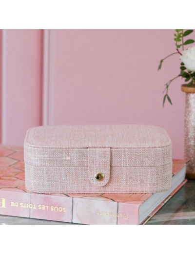 Maison Scarlett Brigitte Boite A Bijoux De Voyage En Lin Rose