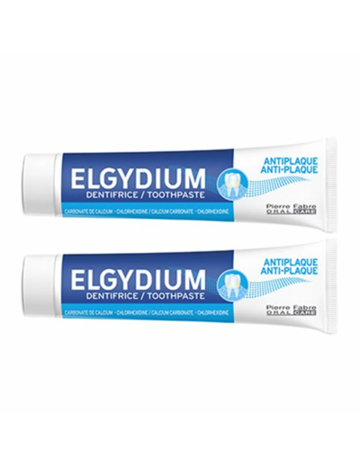 Dentifrice Anti-plaque 2x75ml Elgydium