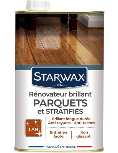STARWAX Rénovateur Brillant Protecteur pour Parquets et Sols Stratifiés - 1L - Idéal pour Faire Briller et Protéger les Parquets
