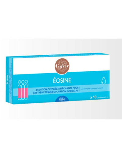 Eosine aqueuse solution cutanee assechante 10 unidoses de 2ml Gifrer