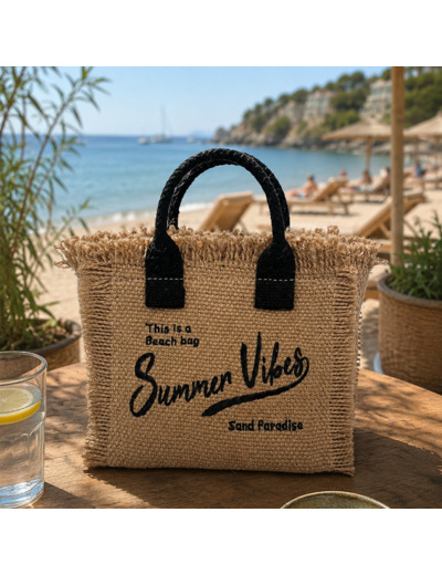 Farfouillette Petit Sac Porté Travers Summer Vibes Noir/Naturel