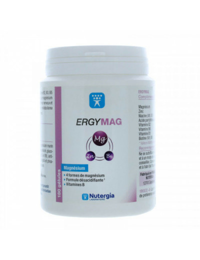 Ergymag 180 Gélules Magnésium Vitamines B + Zinc Nutergia
