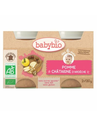 BABYBIO POMME/CHATAIGNE 130GX2