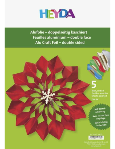 Feuilles aluminium - A4 - Couleurs assorties